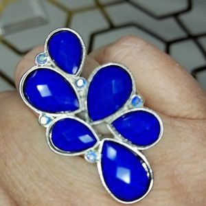 Royal Blue Cocktail Ring - Stretchy Band